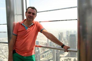 Honza Klein auf Aussichtsplattform des Burj Khalifa