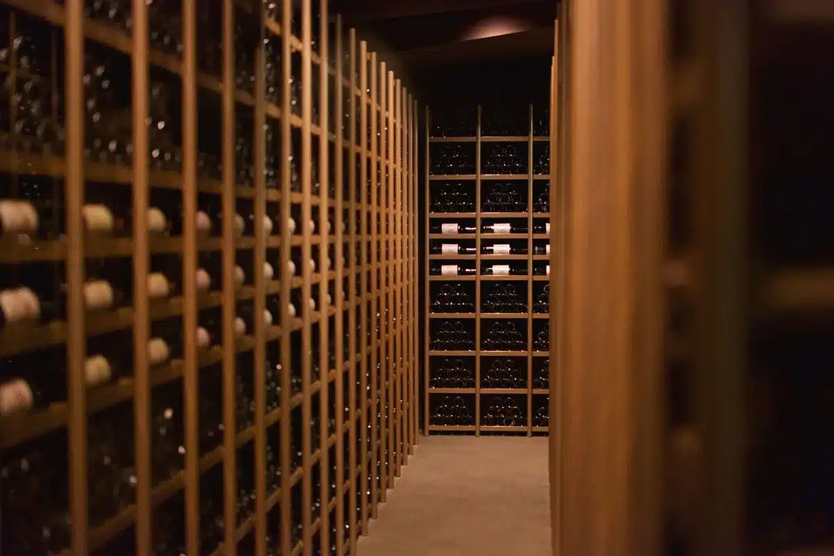 Hügelige Weinberge mit Weinkellerei in der Region Tokaj