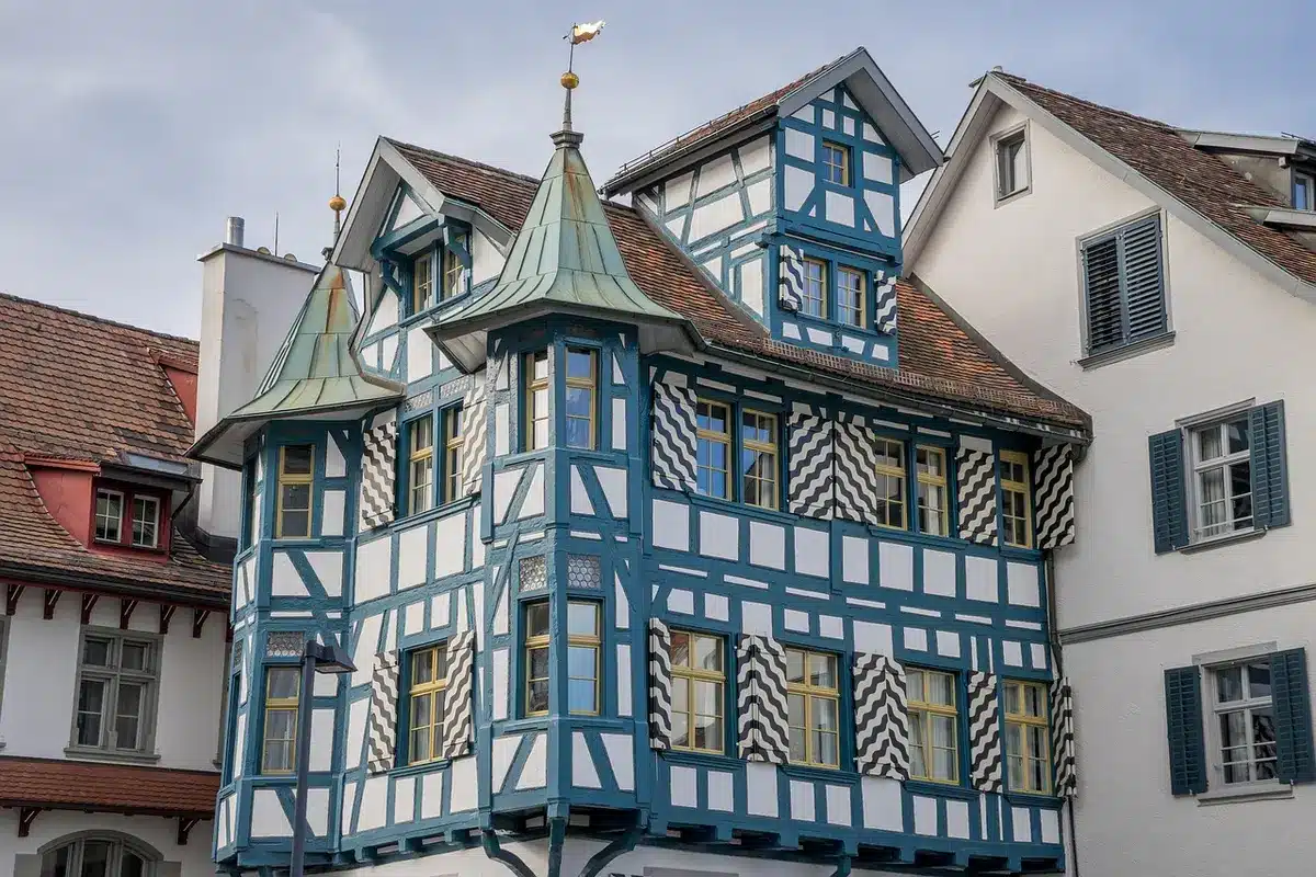 Chesters Fachwerkhäuser und überdachte Rows in der Altstadt