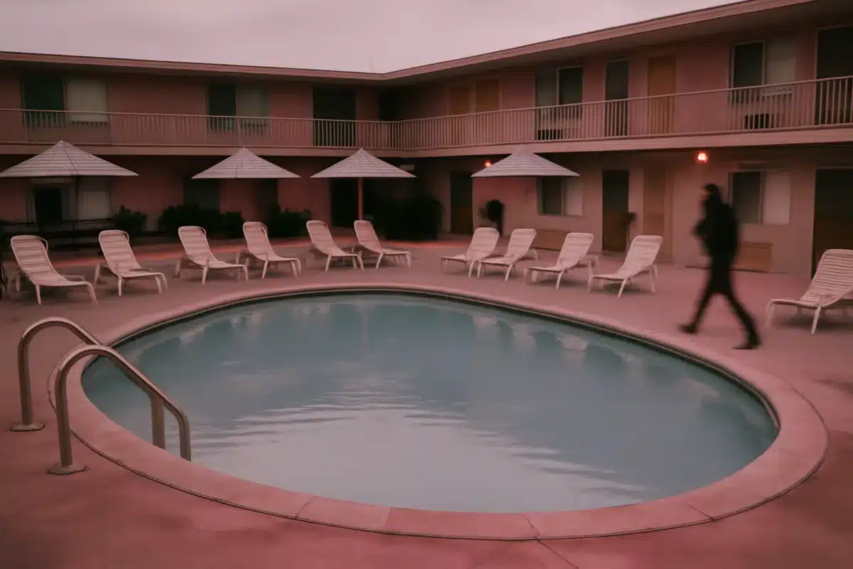 Blick ins Barbie‑Haus in Palm Springs