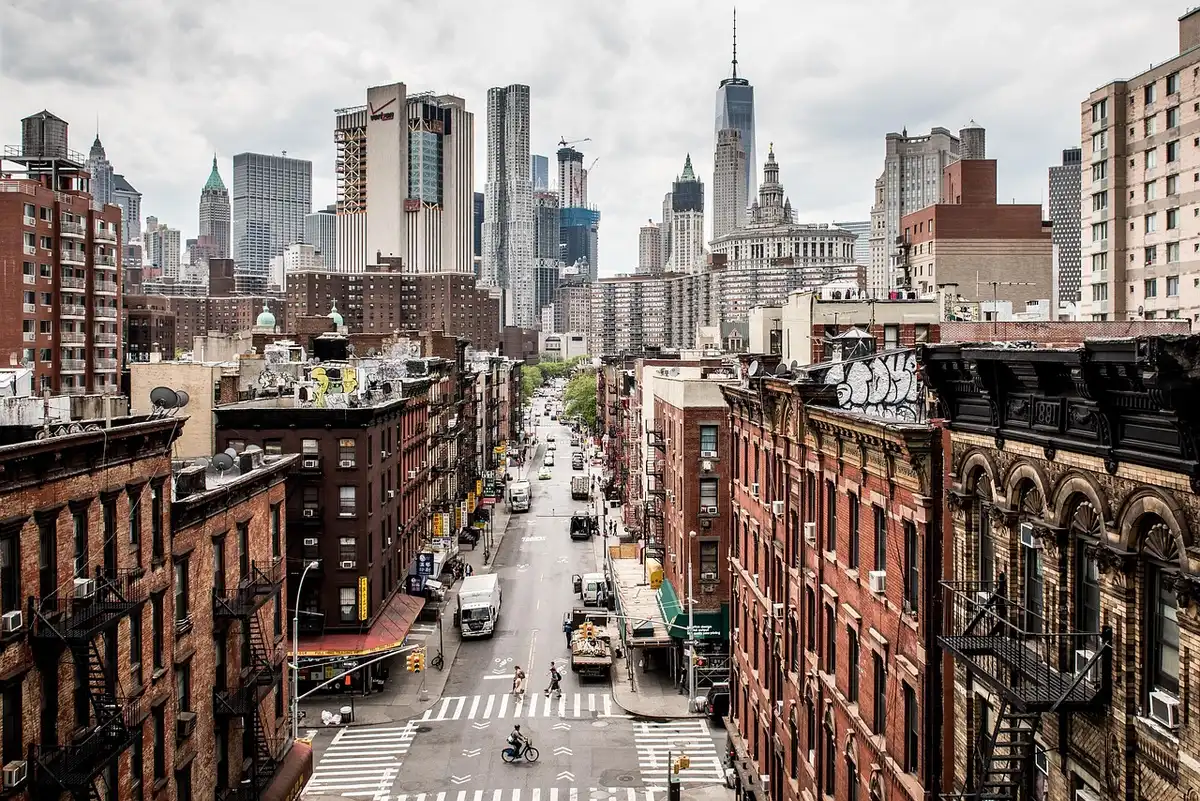 Faltplan für einen historischen Rundgang durch New York