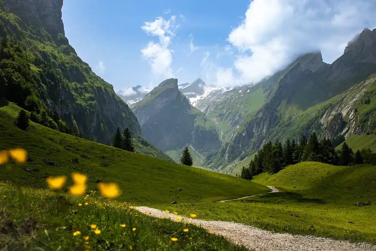 Wanderer auf einem markierten Bergpfad in der Hohen Tatra w&auml;hrend des Sommers