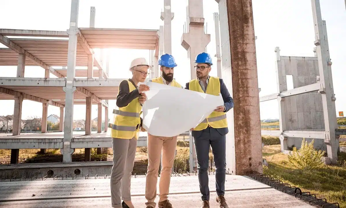 Grau wirkende Industrie‑ und Zweckbauten in einer Ruhrgebietsstadt